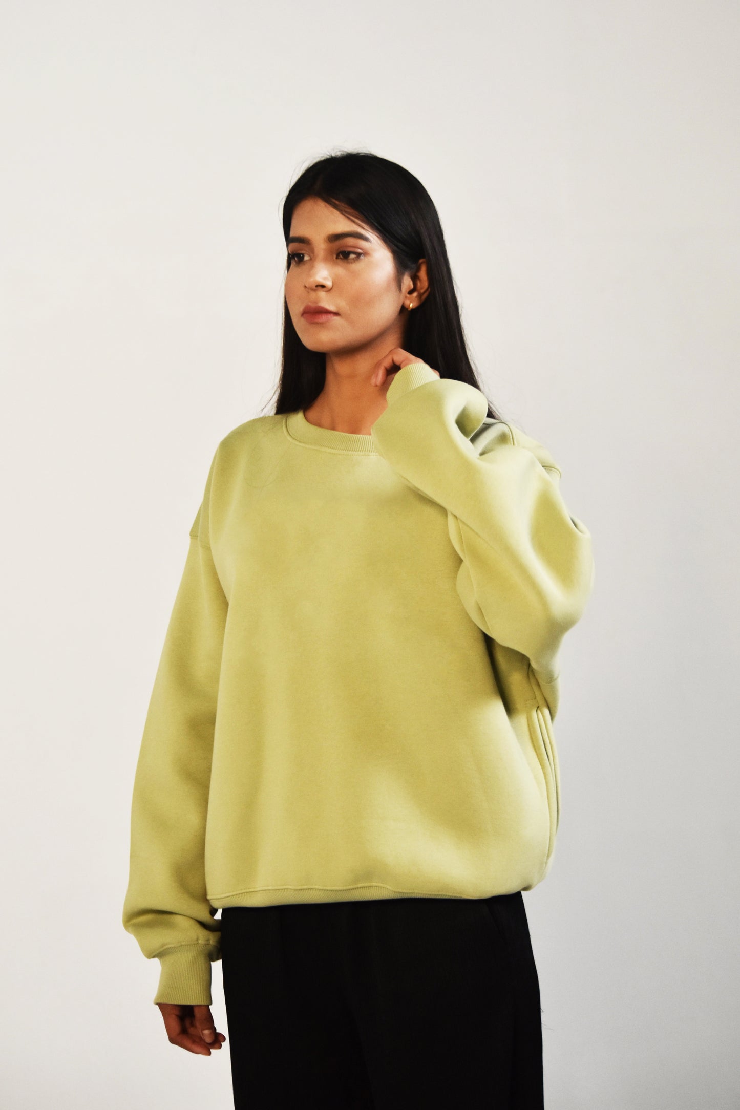 Relaxed Fit Sweatshirt - Pista Green