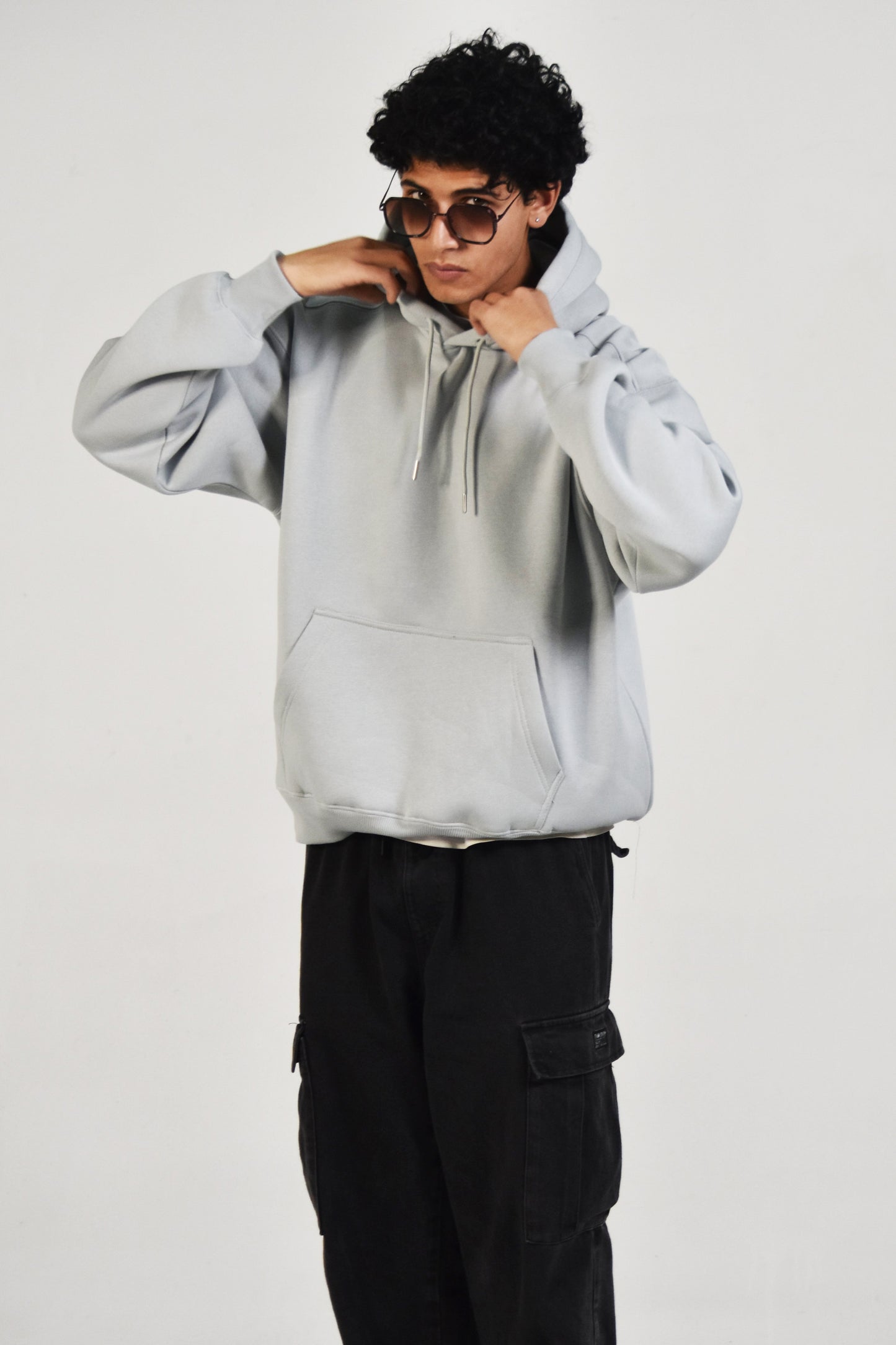 Oversized Hoodie - Melange Grey