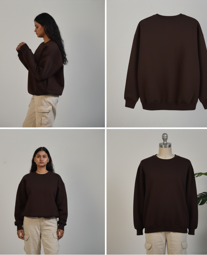 Relaxed Fit Sweatshirt - Coffee