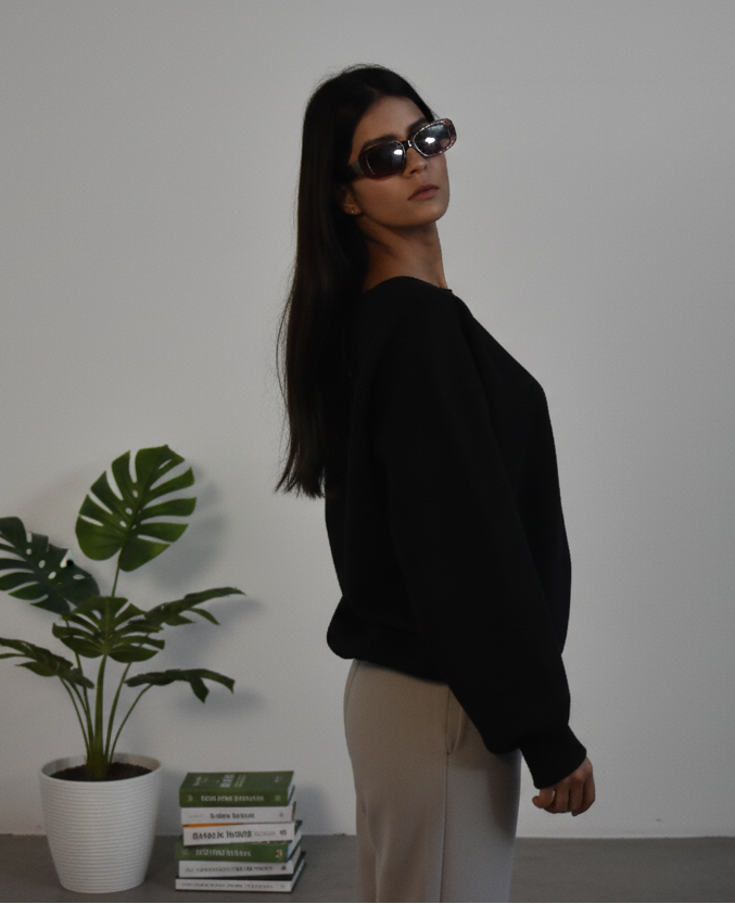 Realxed Fit Sweatshirt - Black