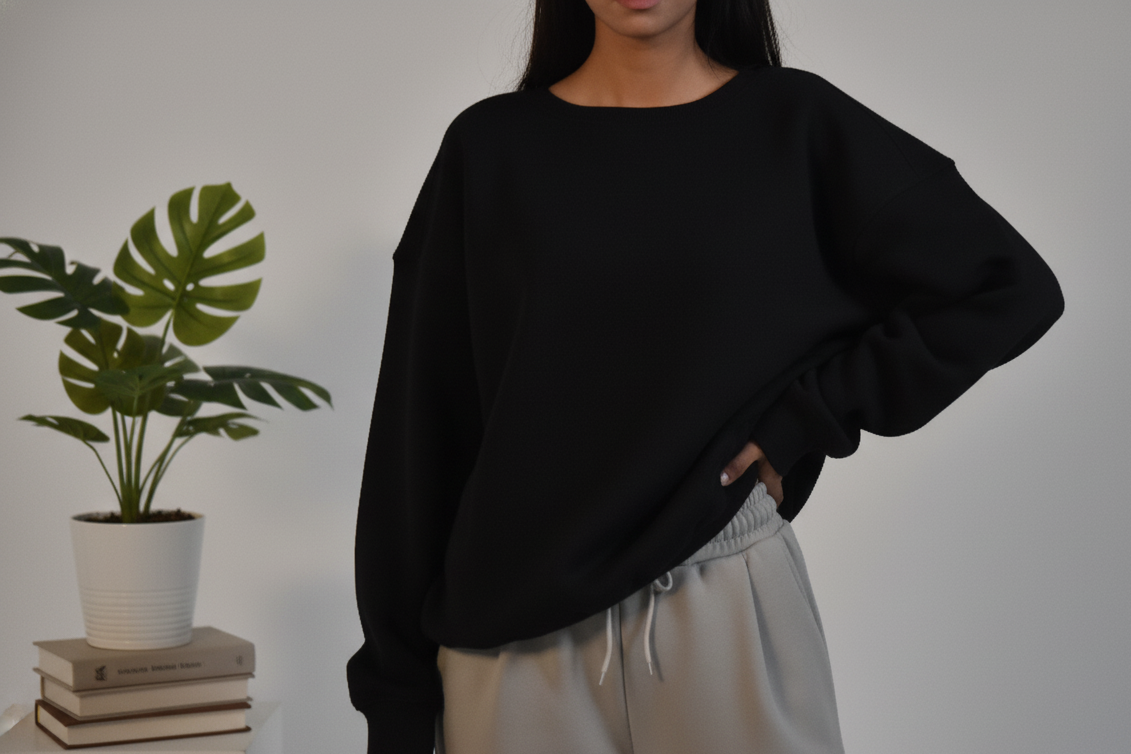 Realxed Fit Sweatshirt - Black