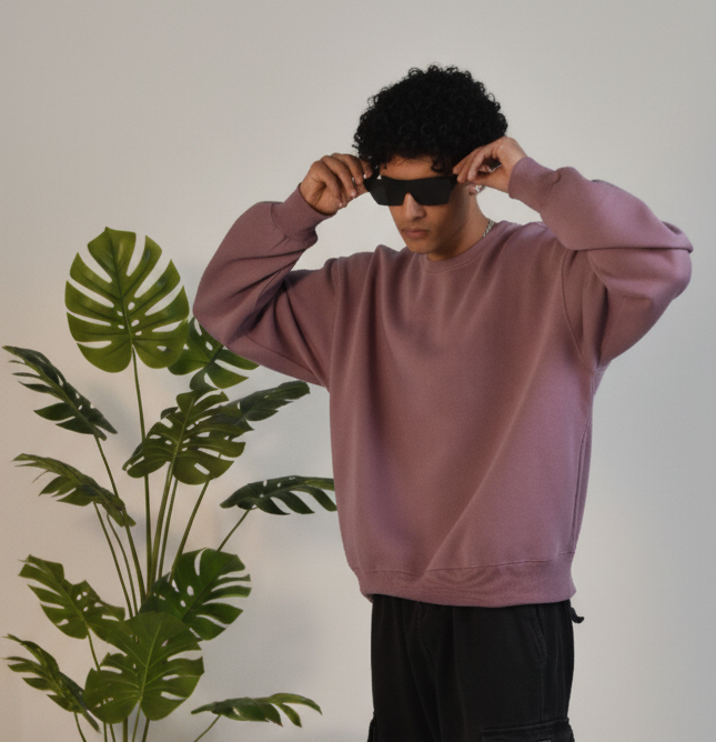 Relaxed Fit Sweatshirt - Smoky Rose