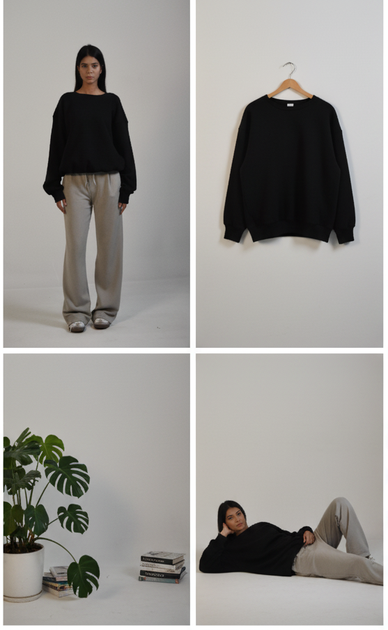 Realxed Fit Sweatshirt - Black