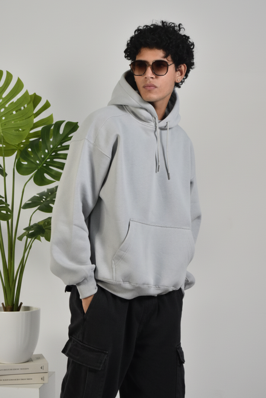 Oversized Hoodie - Melange Grey