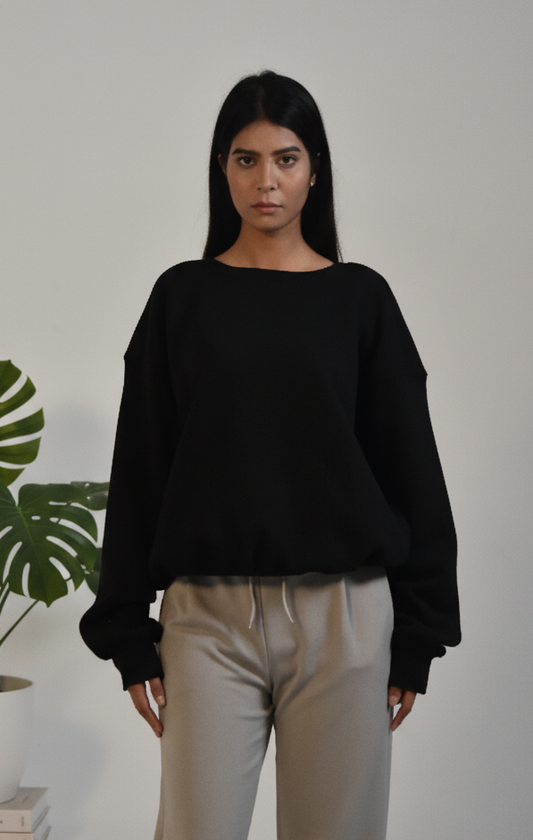 Realxed Fit Sweatshirt - Black