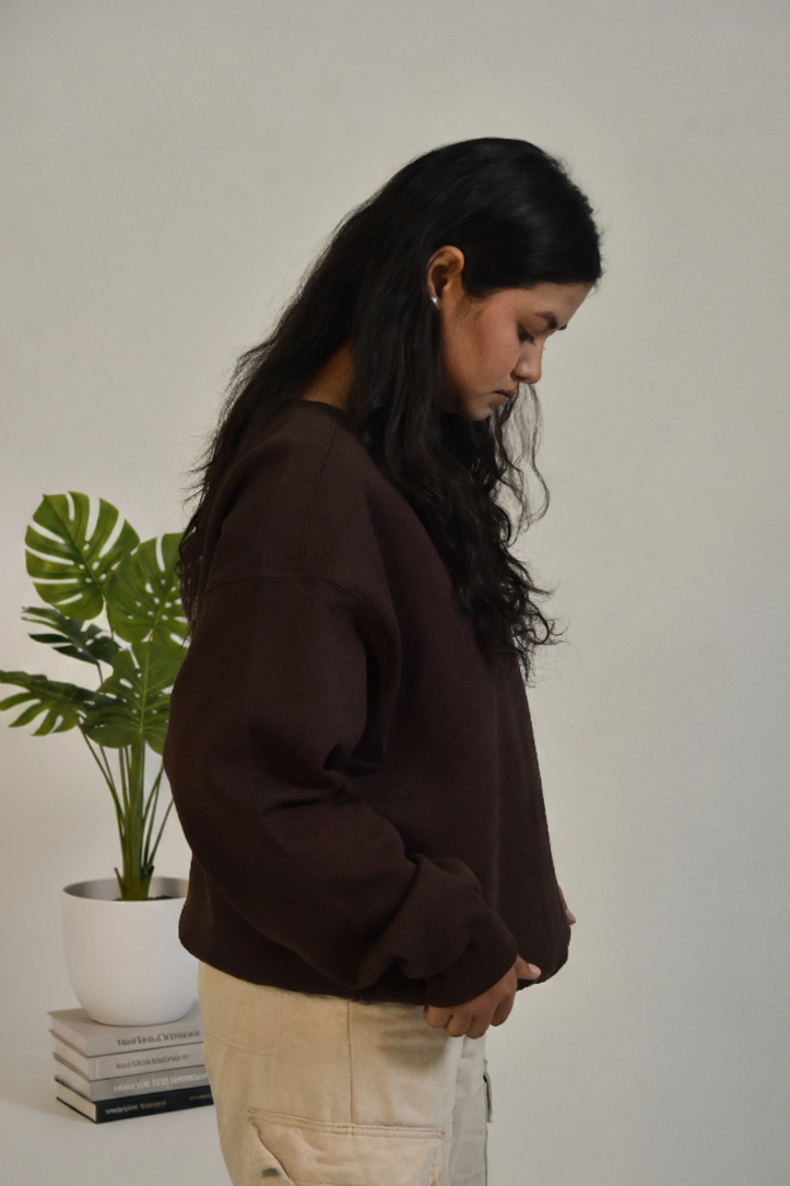 Relaxed Fit Sweatshirt - Coffee