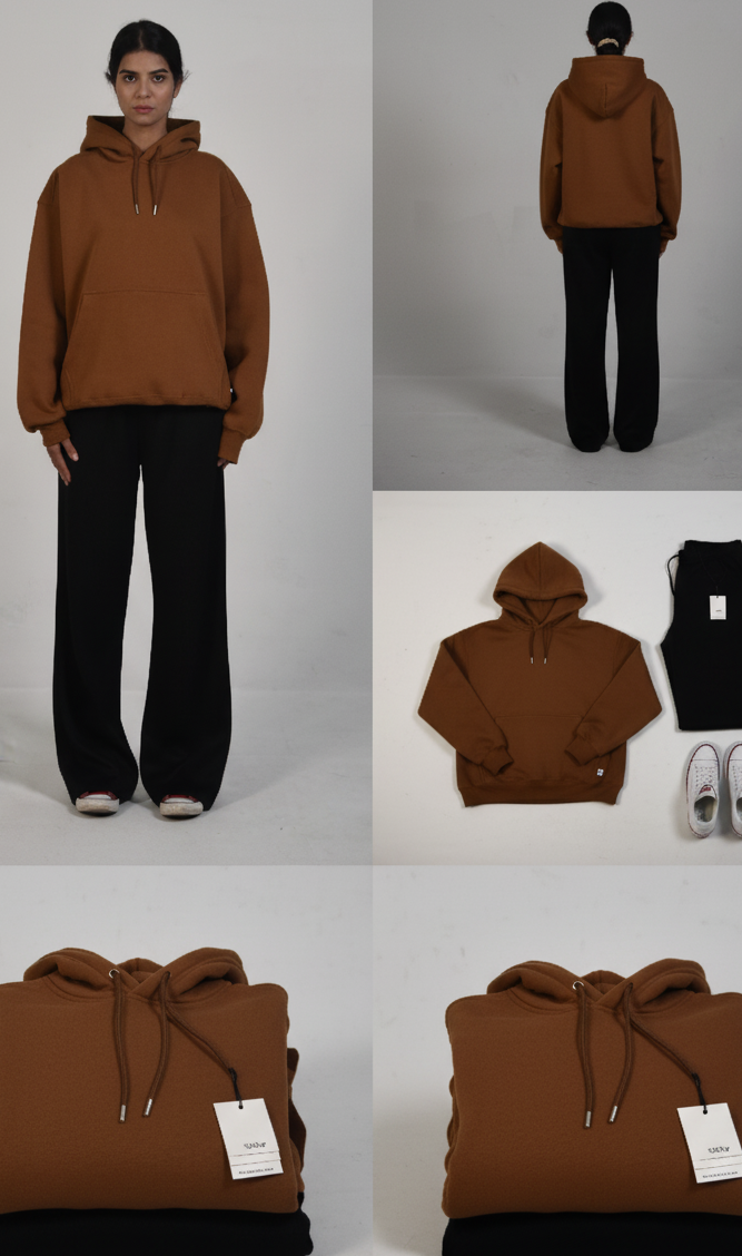 Oversized Hoodie - Brown