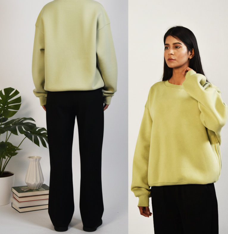 Relaxed Fit Sweatshirt - Pista Green