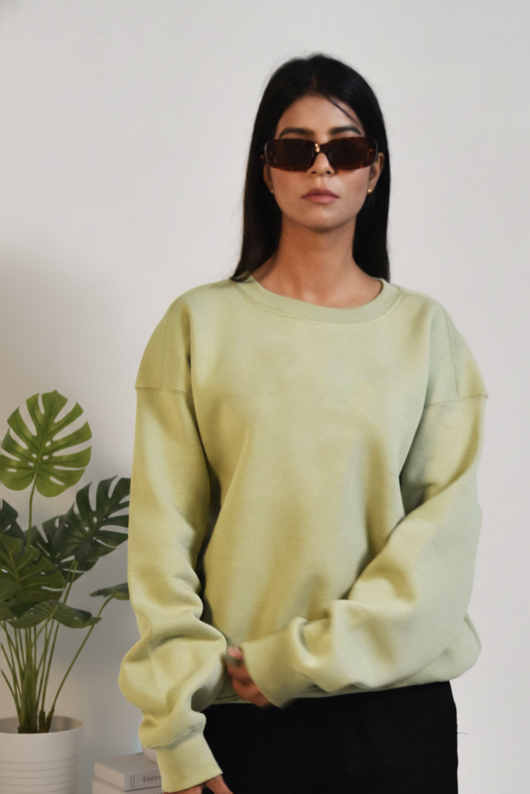 Relaxed Fit Sweatshirt - Pista Green