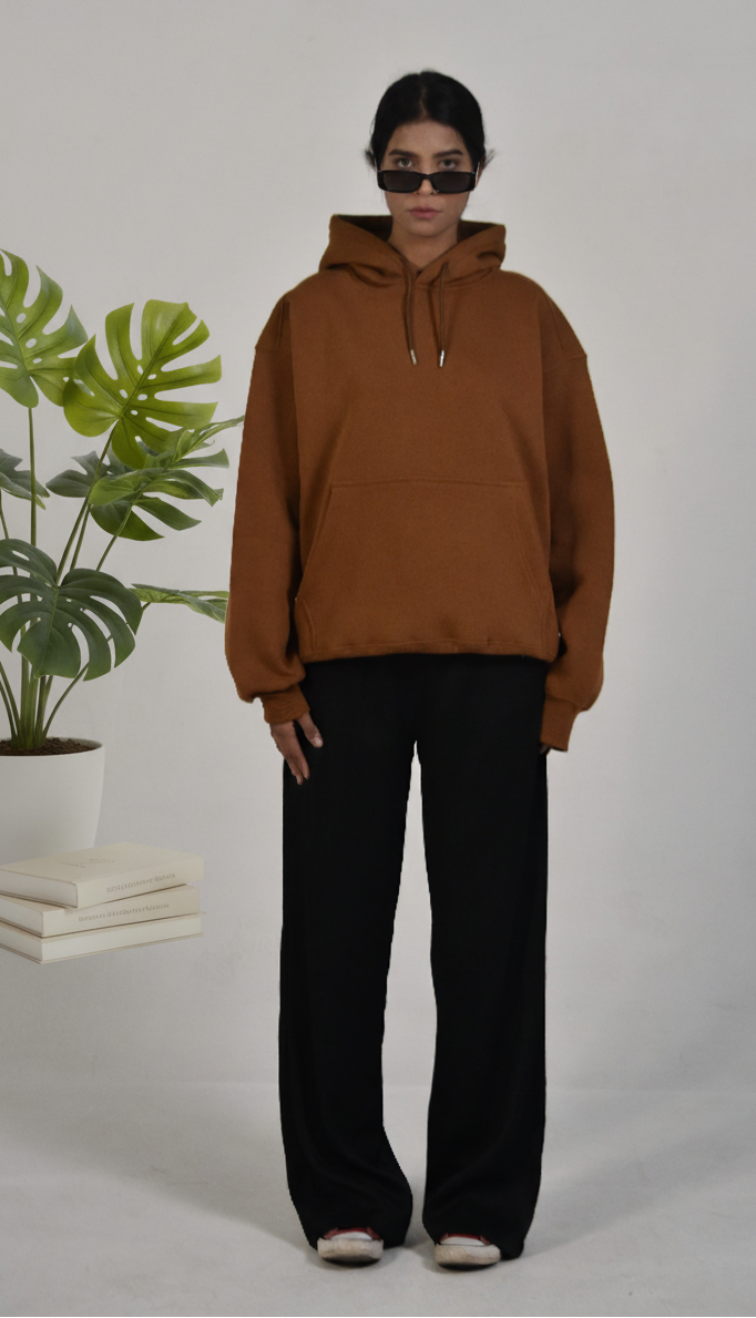 Oversized Hoodie - Brown