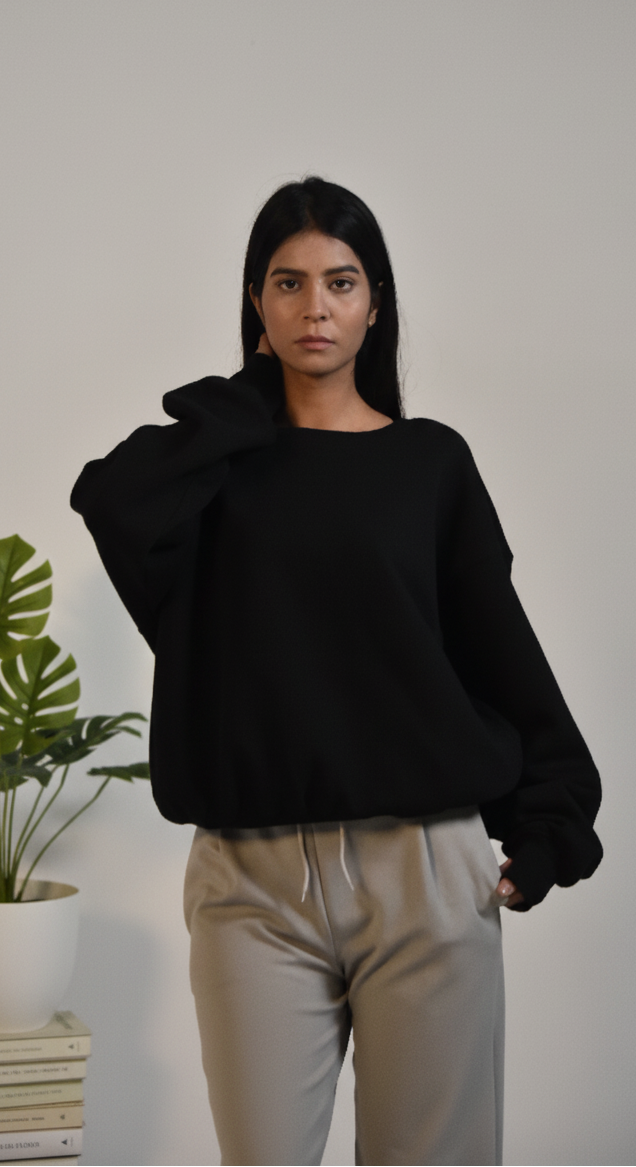 Realxed Fit Sweatshirt - Black