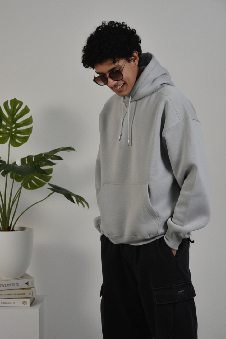 Oversized Hoodie - Melange Grey