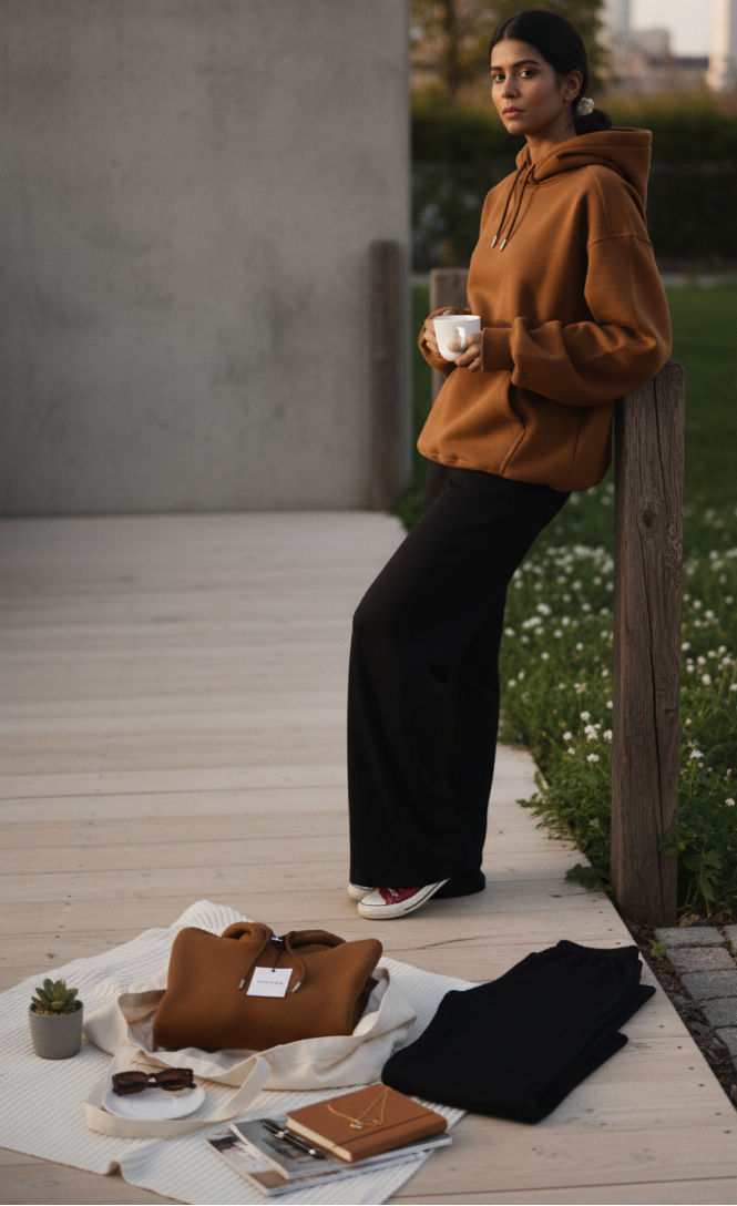 Oversized Hoodie - Brown