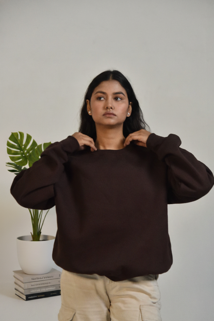 Relaxed Fit Sweatshirt - Coffee