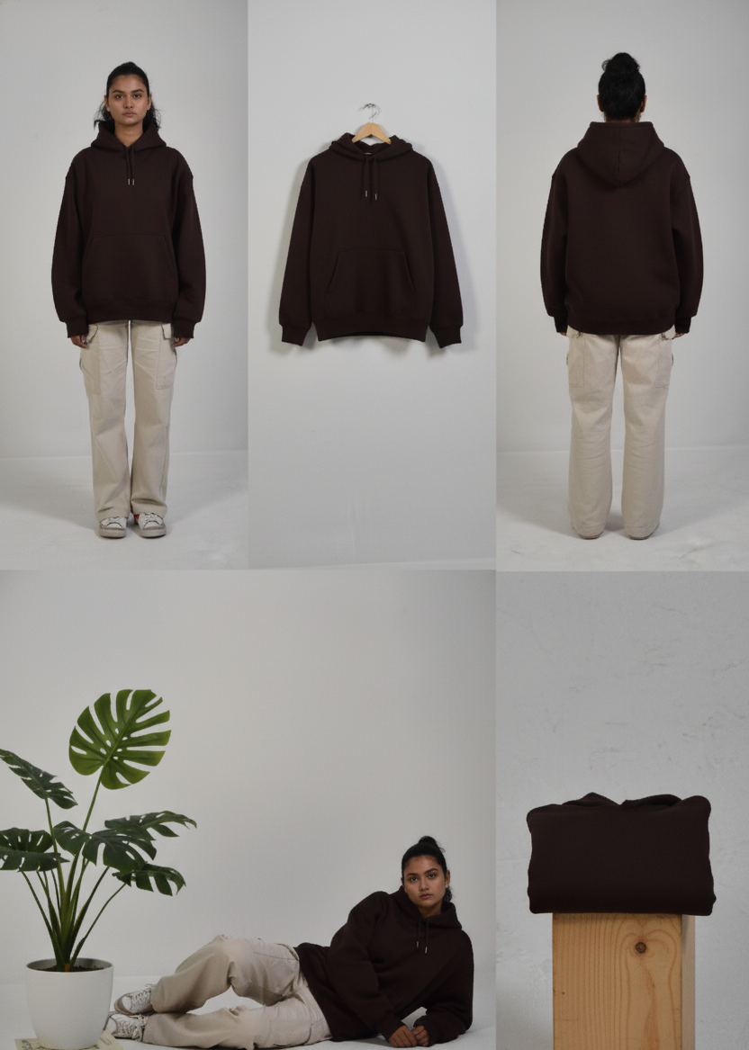 Oversized  Hoodie - Coffee